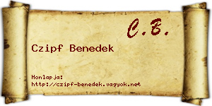 Czipf Benedek névjegykártya